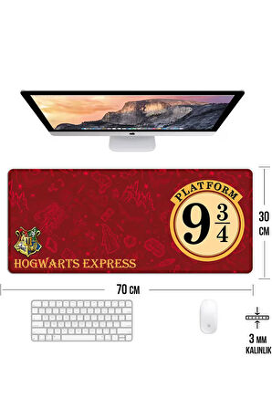 Harry Potter Hogwarts Oyun Gaming Klavye Mouse Pad Kaymaz Taban Kenarları Dikişli Su Geçirmez Masa Matı 70x30 cm