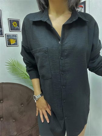 Kadın Oversize Keten Gömlek