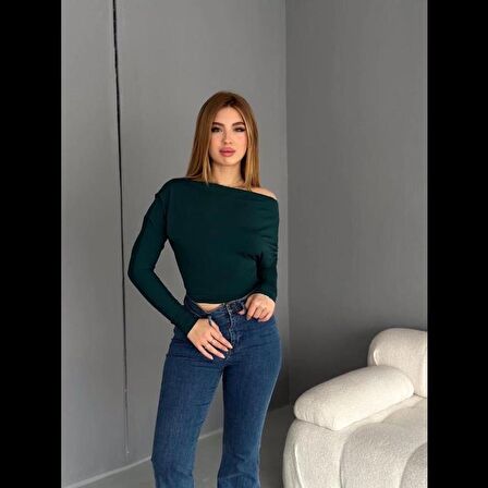 Kadın Yarasa Kol Büzgülü Sandy Kumaş Bluz