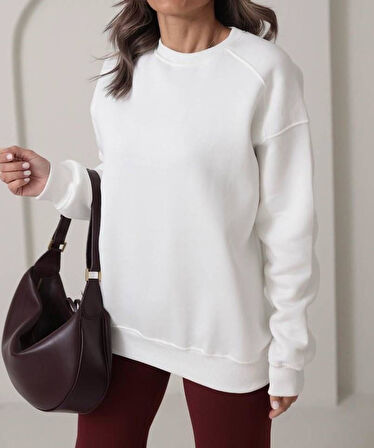 Kadın Basic Oversize Sweatshirt 