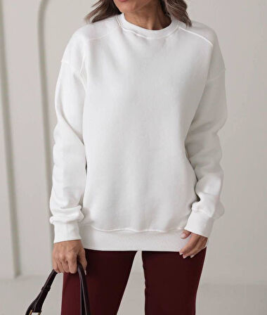 Kadın Basic Oversize Sweatshirt 