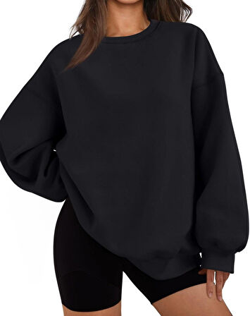 Kadın Basic Oversize Sweatshirt 