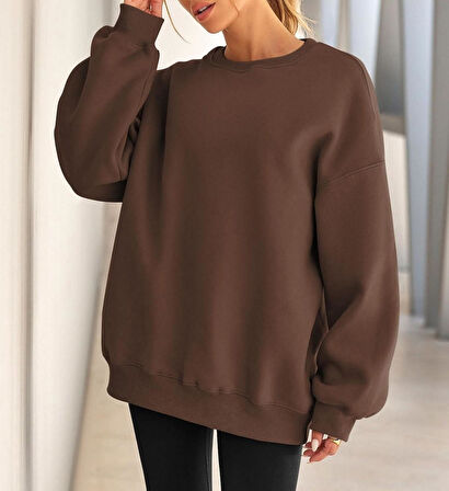 Kadın Basic Oversize Sweatshirt 