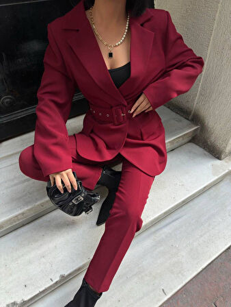 Kadın Kemerli Blazer Ceket