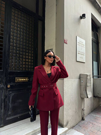 Kadın Kemerli Blazer Ceket