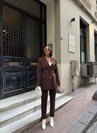 Kadın Kemerli Blazer Ceket