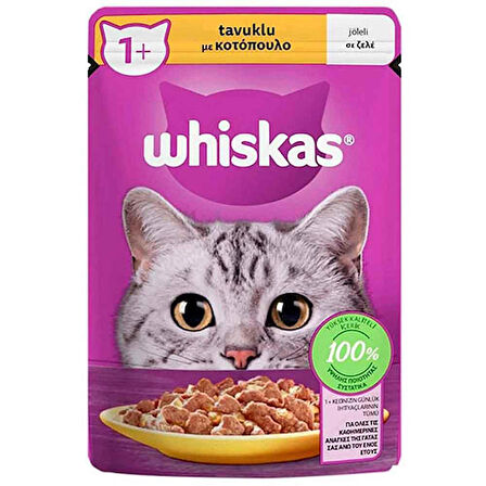 Whiskas Pouch Jöle İçinde Tavuklu Yetişkin Kedi Konservesi 12 Adet 85 Gr 