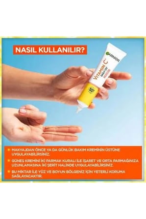 C Vitamini Parlak Günlük Güneş Koruyucu Fluid Yüz Kremi İşıltılı Doku Spf50+ 40Ml
