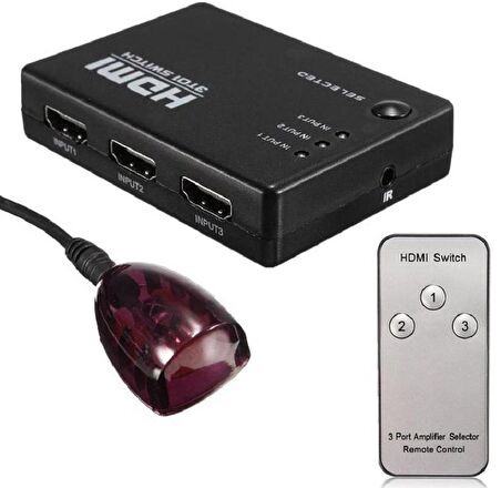  3 Port Hdmi Switch Çoklayıcı Çoğaltıcı Kumandalı