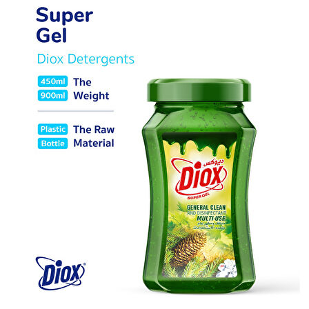 Di̇ox Bulaşık Detarjanı Jel 450 Ml Paket (3 Adet)