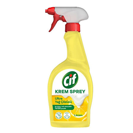 Ci̇f Krem Sprey Ultra Yağ çözücü Li̇mon 750 Ml Paket (3 Adet)