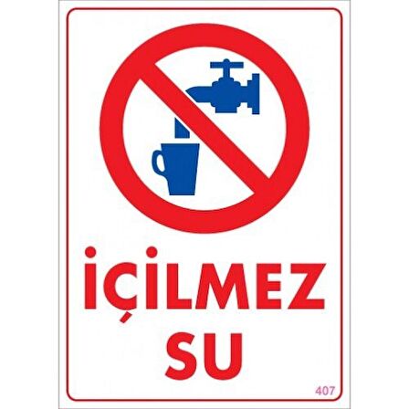 Pvc Levha quot;İçilmez Suquot; 25X35 Cm