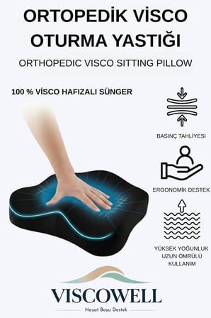 Ortopedik Visco Oturma Minderi Oturma Simidi Minderi Kuyruk Sokumu Koltuk Yastığı