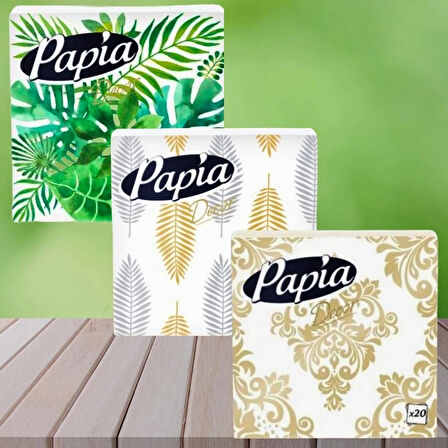 Papi a Decor Peçete 20 Yaprak 3'lü Set