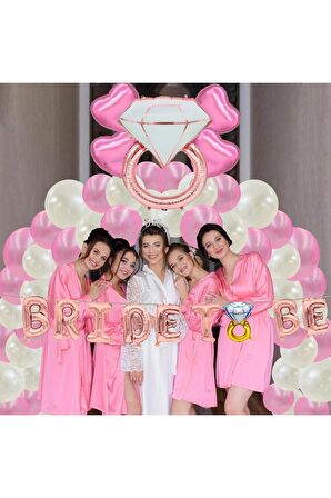 Bride To Be Metalik Balonlar Bekarlığa Veda Partisi Elmas Gelin Bekarlığa Veda Carnaval Partisi