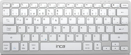 Inca IBK-565ST Bluetooth 5.0 Rechargeable Smart Silver Keyboard, 150 Saat Kullanım Süresi, Telefon, Tablet,Pc, Tv, BT Cihazlarla uyumlu, Taşınabilir, 10m kullanım Mesafesi