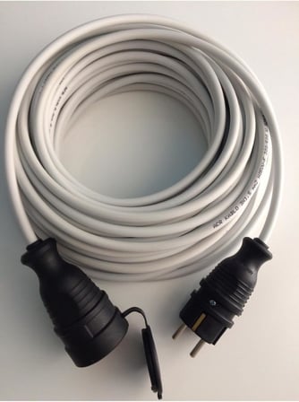 ANZEYGRUP Vip Aydınlatma 50 Metre Topraklı Seyyar Uzatma Kablosu 3x1,5 Mm Ttr Cca Kablo Beyaz Renk,Gri