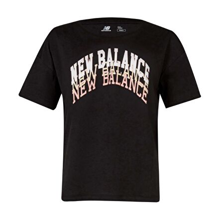 New Balance NB Womens Lifestyle T-shirt Kadın Siya