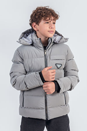  Nova Kumaş Kapüşonlu Erkek Çocuk Kışlık Mont KM2509