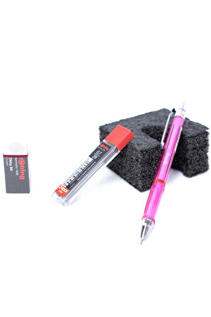 Oppland Kırtasiye Rotring Visuclik 2B Uçlu Kalem Orijinal Silgi Hediyeli 0.7 mm Dayanıklı Set