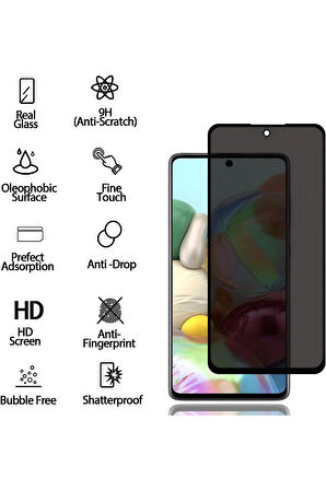 Samsung Galaxy A71 Çizilmeye Dayanıklı, Parmak Lekesi Önleyici ve Kabarcıksız Hayalet Ekran Koruyucu