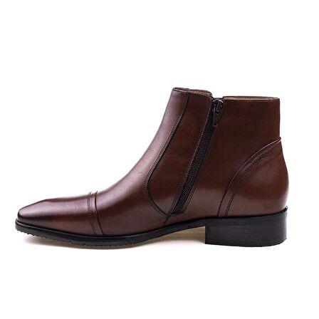 Fosco Kahverengi Hakiki Deri Erkek Klasik 4 Mevsim Bot