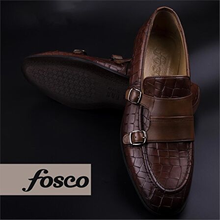 Fosco Kahverengi Erkek Hakiki Deri Kemerli Klasik Ayakkabı