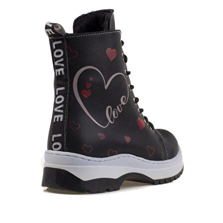 M2S Siyah Kız Çocuk Patik Love Postal Bot