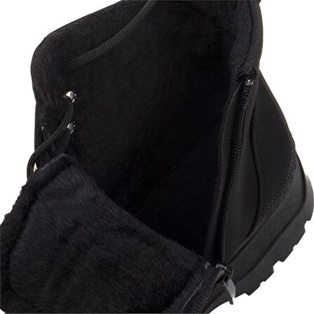 M2S Siyah Kadın Mat Suni Fermuar Detaylı Postal Bot