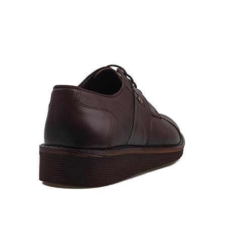 M2S Kahverengi Erkek Hakiki Deri Lazer Günlük Ayakkabı