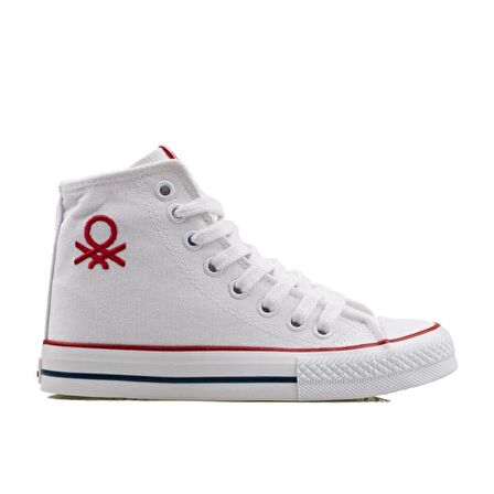 Benetton Beyaz Uzun Keten Erkek Sneaker