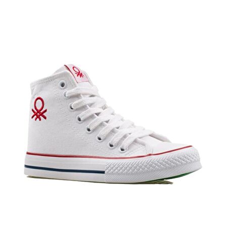 Benetton Beyaz Uzun Keten Erkek Sneaker