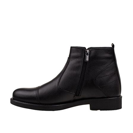 M2S Siyah Hakiki Deri Erkek Yünlü Bot