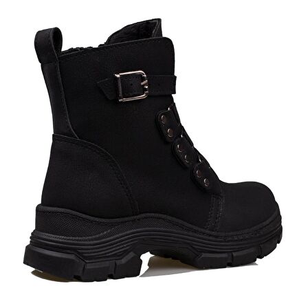 Trend Adımlar Siyah Martina Kadın Yünlü Kauçuk Bot