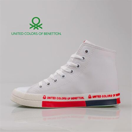 Benetton Beyaz Unisex Uzun Suni Deri Mevsimlik Spor