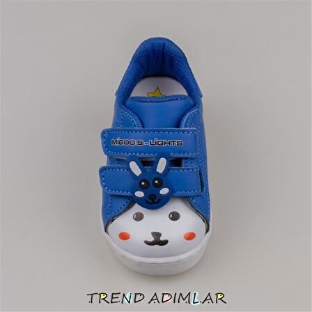 Trend Adımlar Saks Mavi Işıklı İlk Adım Bebe Sneaker