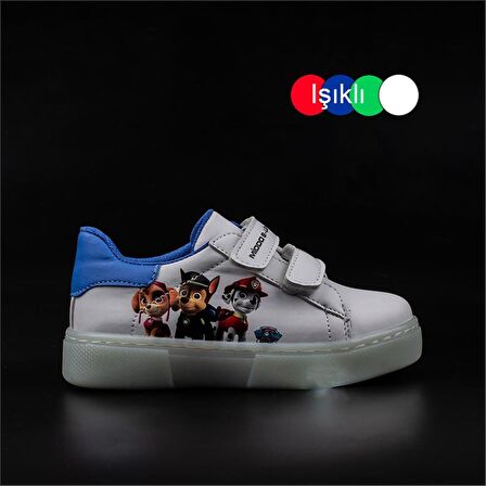 Trend Adımlar Saks Mavi Unisex Çocuk Işıklı Sneaker