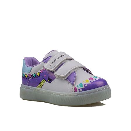 Trend Adımlar Lila Cute Monster Işıklı Çocuk Sneaker