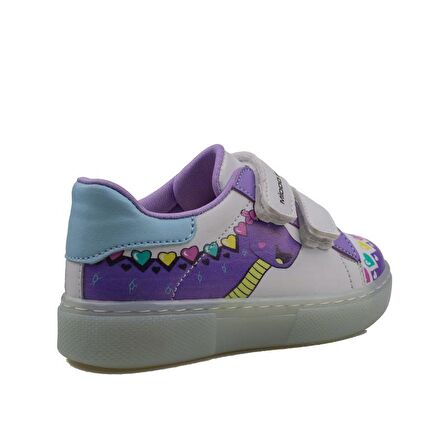 Trend Adımlar Lila Cute Monster Işıklı Çocuk Sneaker