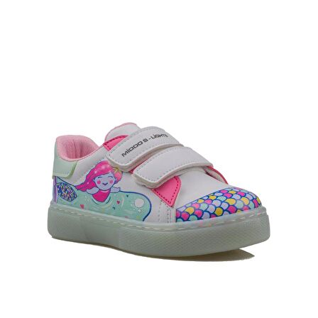 Trend Adımlar Pembe Cute Monster Işıklı Çocuk Sneaker