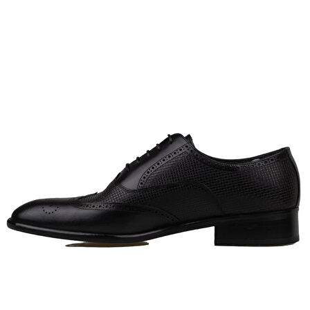 Fosco Siyah Lazer Kesim Neolit Erkek Klasik Ayakkabı