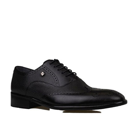 Fosco Siyah Lazer Kesim Neolit Erkek Klasik Ayakkabı