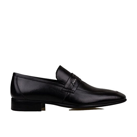 Fosco Siyah Kesik Burun Neolit Taban Bağcıksız Klasik Ayakkabı