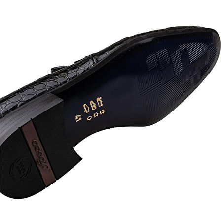 Fosco Siyah Rugan Özel Üretim Bağcıksız Erkek Klasik Ayakkabı