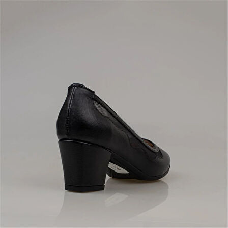 Trend Adımlar Siyah Şeffaf Şerit Kadın Özel Üretim Klasik Ayakkabı