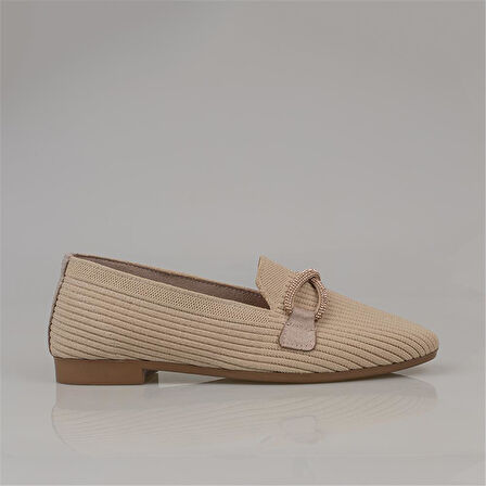 Trend Adımlar Bej Triko Kadın Sonsuzluk Logolu Babet