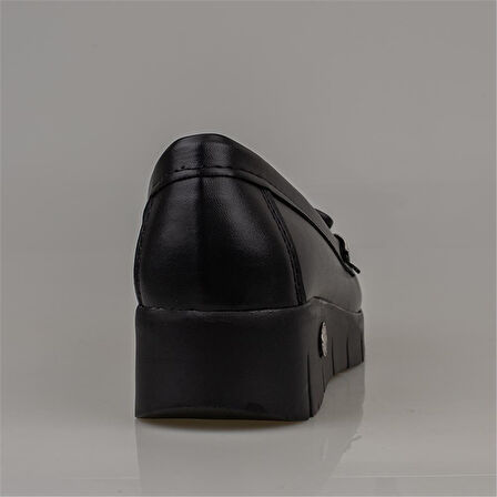 Trend Adımlar Siyah Comfort Stride Suni Dolgu Topuk Kadın Ayakkabı