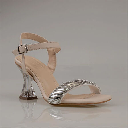 Trend Adımlar Bej Stride Kadın Tek Bant Topuklu Klasik Ayakkabı