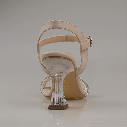 Trend Adımlar Bej Stride Kadın Tek Bant Topuklu Klasik Ayakkabı