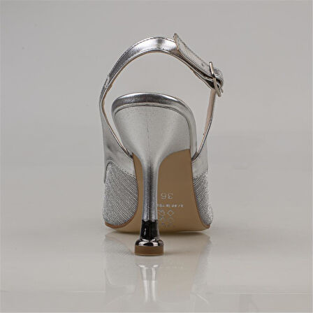 Trend Adımlar Gümüş Şeffaf Parlak Sim Kaplama Kadın Klasik Ayakkabı